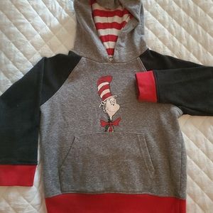 Dr Seuss kids sweatshirt hoodie cat in the hat